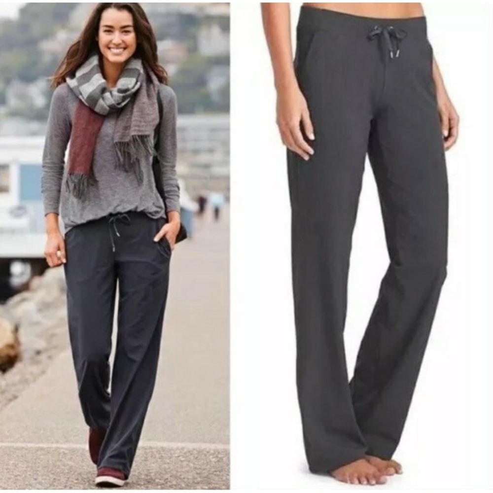 Athleta Women Midtown Trouser Pants Sz 4‎ Gray Drawstring Pull On Athletic